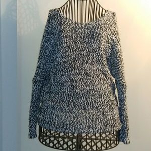 Black and white pull-over sweater